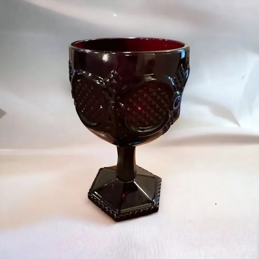 Avon 1979 Cape Cod 1876 Ruby Red Water Goblet Glass -